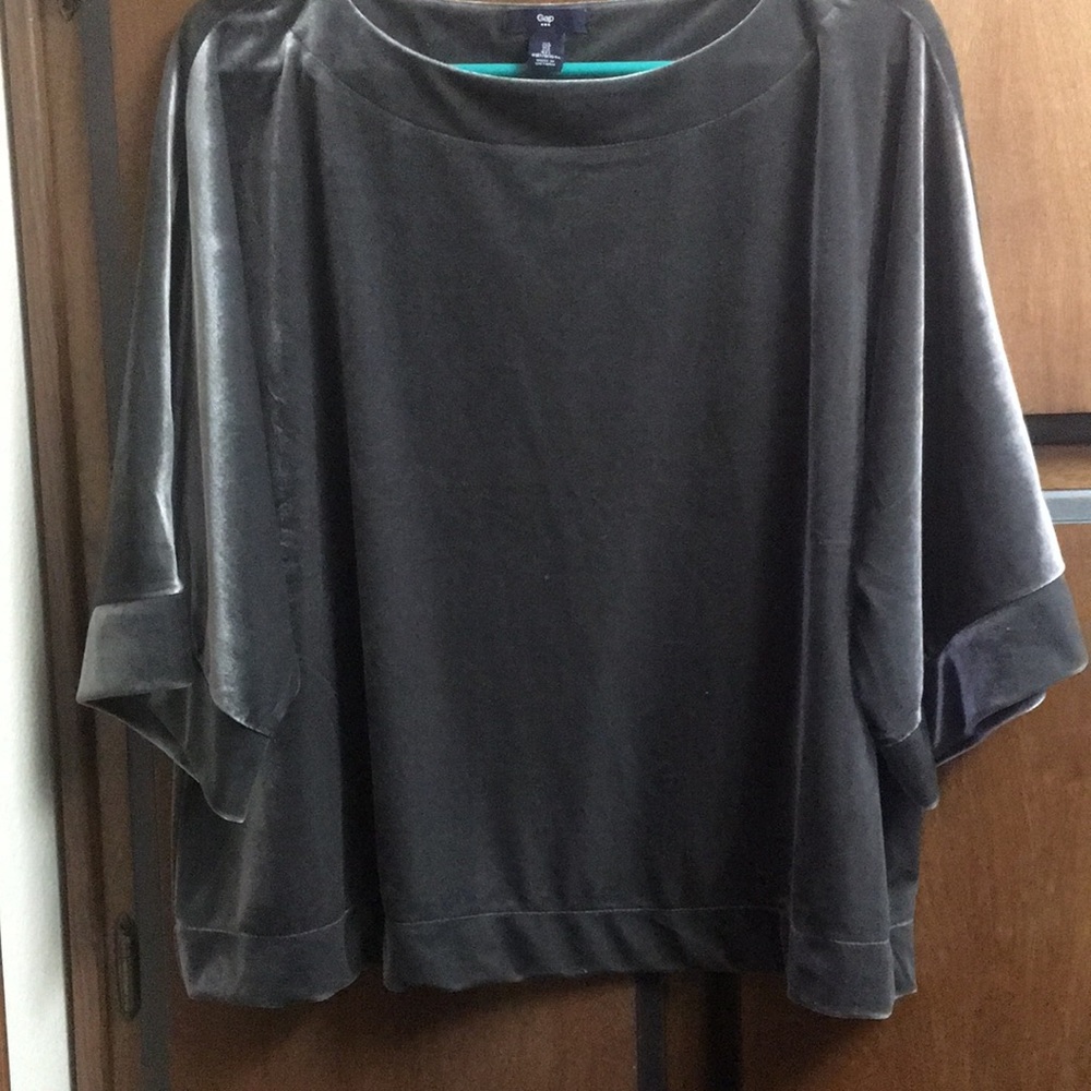 Gap  slate gray velvet top